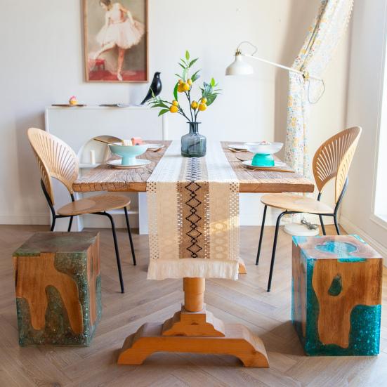 Настольный бегун с кисточками, полый дизайн, защитная скатерть для украшения обеденного стола, фермерского дома