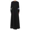 Womens Muslim Chiffon Long Sleeve Long Maxi Dress Vintage Dresses