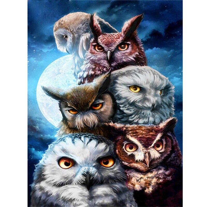 DIY 5D алмазная живопись Орел полная квадратная круглая дрель животное Сова Алмазная вышивка мозаика вышивка крестом смола домашний декор подарок