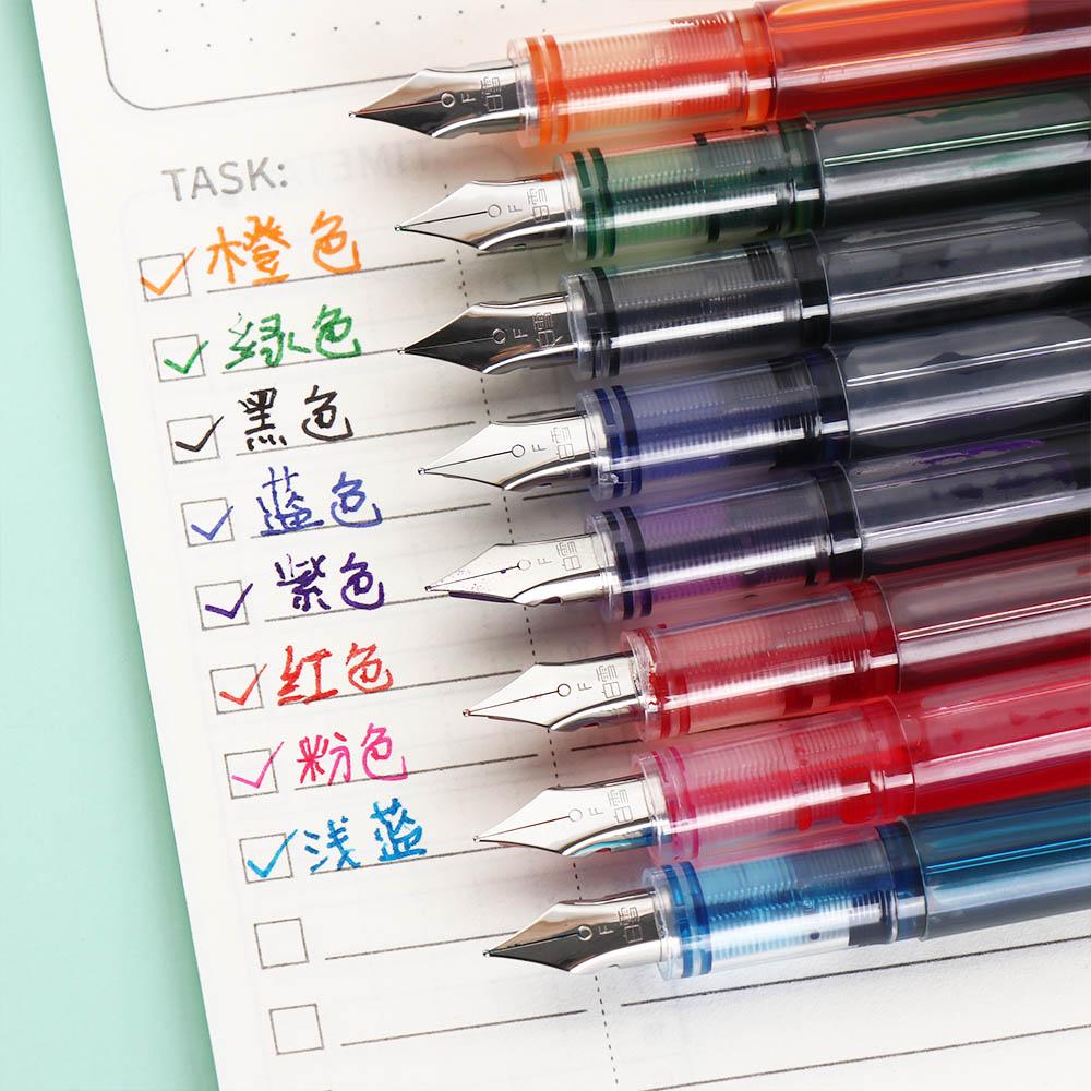 Large Capacity Fountain Pen Quick-Drying Straight Liquid Pen Fashion Writing Ink Pens Student