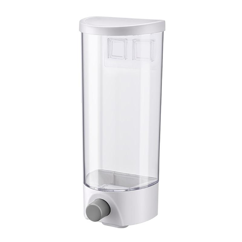 Wall Mounted Automatic Rice Cereal Dispenser Plastic Transparent Grain Storage 667A