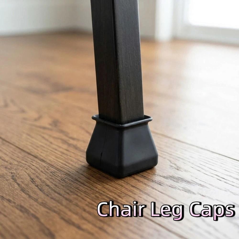 24PCS Non-slip Mute Square Chair Leg Caps Noise Reduction Floor Protectors Hardwood Floors