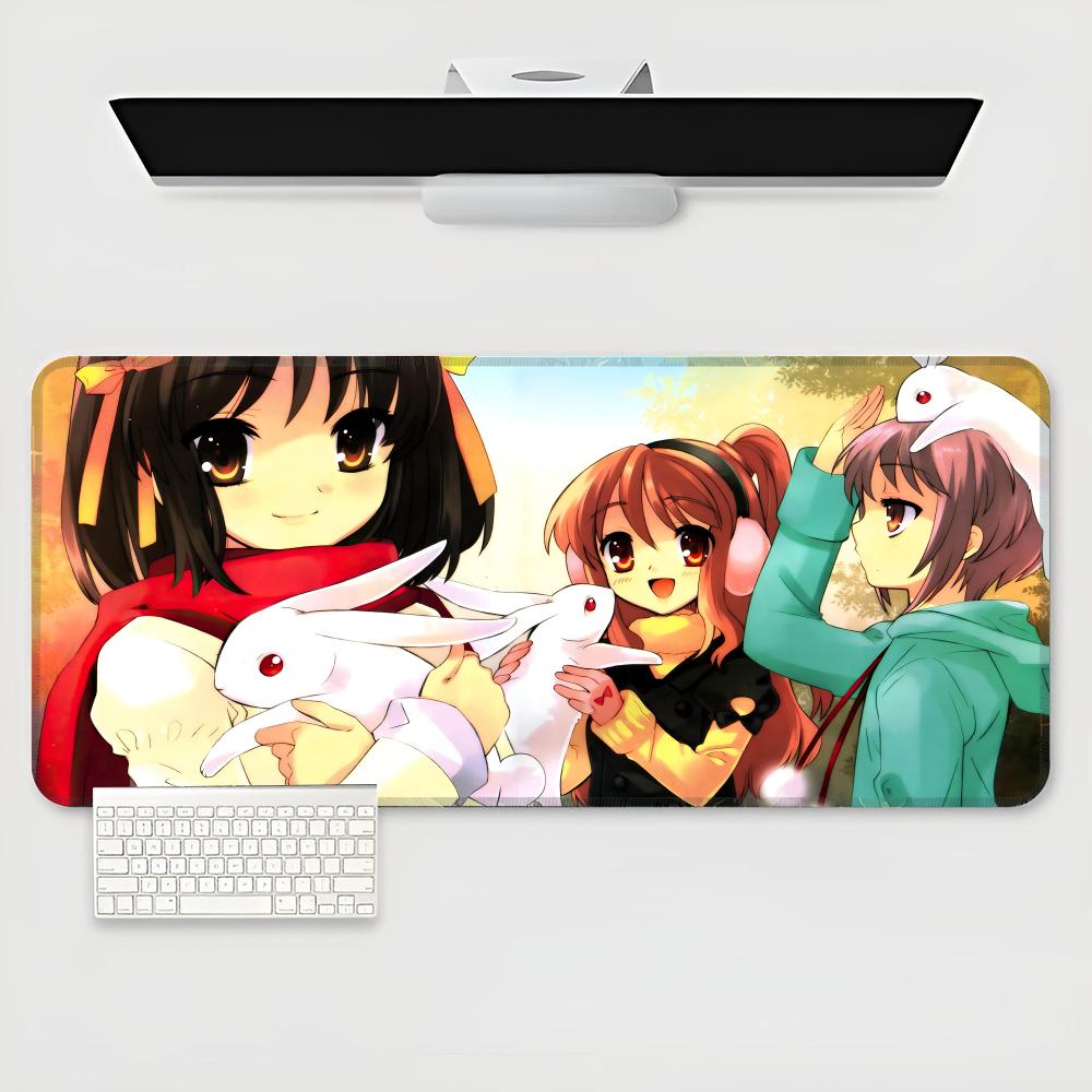 Коврик для мыши The Melancholy of Haruhi Suzumiya игровая клавиатура XXL Коврик для мыши Большой Компьютер Ноутбук Нескользящий Коврик для стола Клавиатура Коврик для мыши