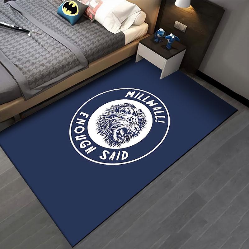 Millwall Lion Logo Carpet suitable as a non-slip mat for the living room or bedroom sofa