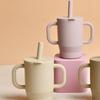 Heat-resistant Baby Straw Cup Food Grade Silicone Baby Training Cup Feeding Cup  Milk