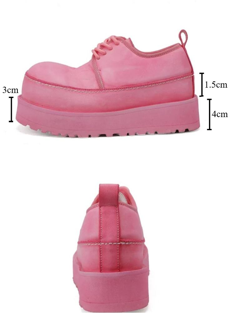 Johnature Увеличивающие рост туфли на толстой подошве на шнуровке из натуральной кожи удобные женские туфли-лодочки на высоком каблуке