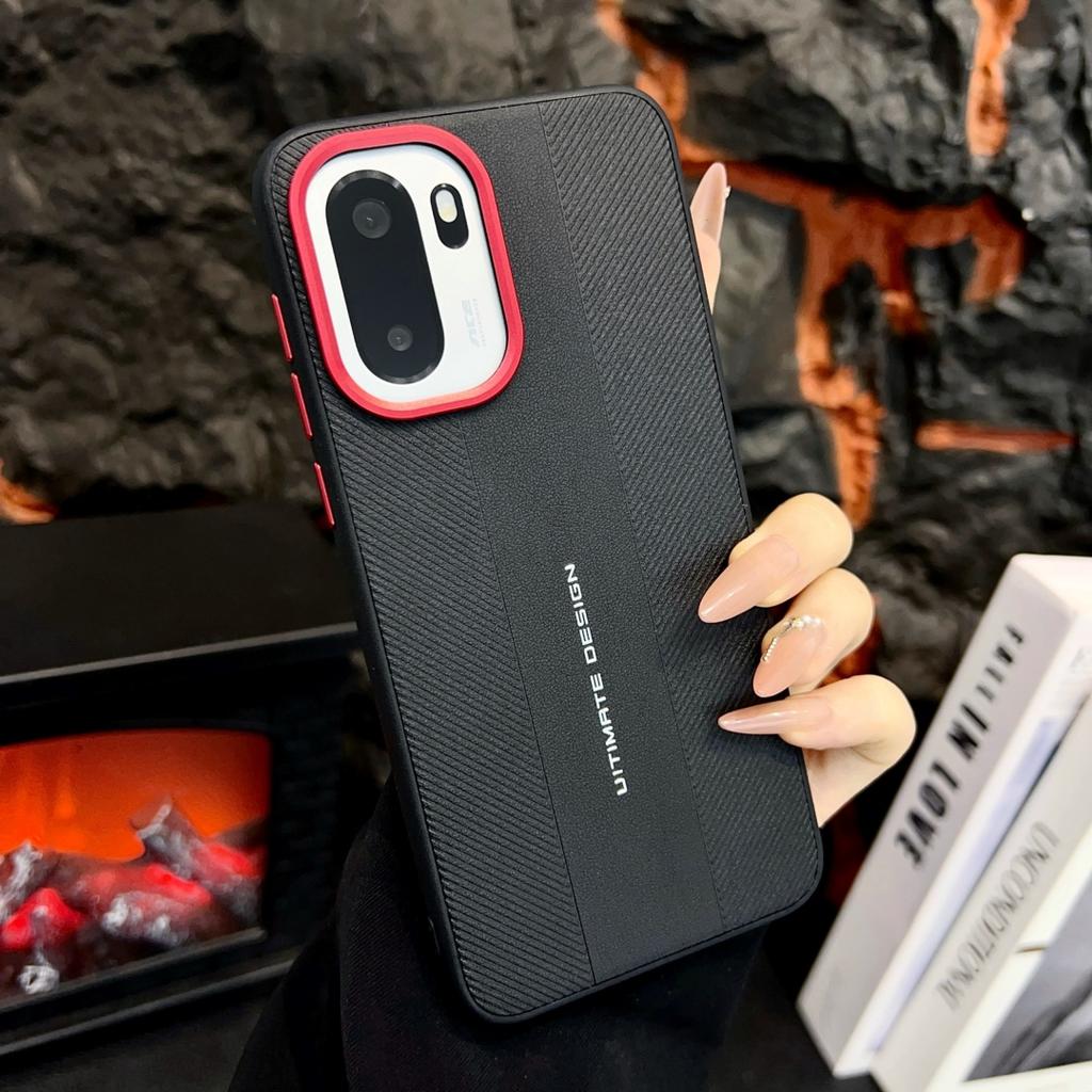 Чехол для OnePlus Ace 6 Ultra Ace6 Ultra 1+ Ace6 Ultra Красная Рамка Камеры Роскошный Текстурированный Ultimate Дизайн Кожаная Защитная Крышка