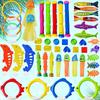 Swimming Pool Accessories Inflatable Pool Decoration Props Treasure Hunt Diving Set Torpedo Fish Water Rings Dolphin Gifts Tmz