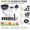 9 in 1 Vegetable Cutter with Drain Basket, Portable Chopper Grater with Rotatable Grater, Manual Kitchen Tool