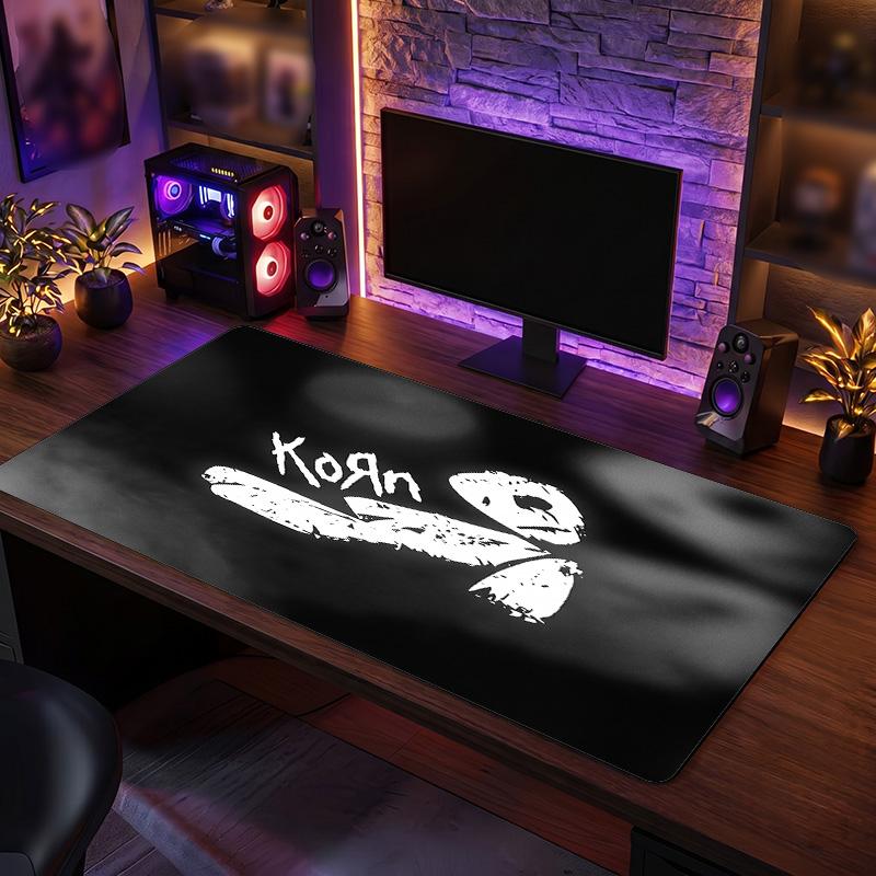 Korn Print Large Mouse Pad Smooth Surface Anti?Slip Desk Mat For Gaming Office Laptop Decoration