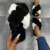 Classic Design Women Winter House Furry Slippers Fluffy Faux Fur Home Slides Flat Fashion Indoor Floor Shoes Ladies Flip Flops