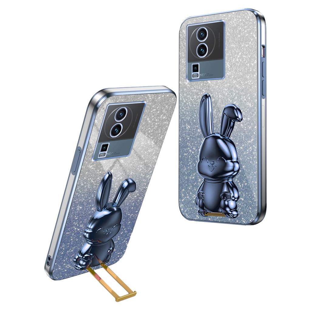 For vivo iQOO Neo7 5G Cartoon Rabbit Protective Case Mobile Phone Cover with Kickstand