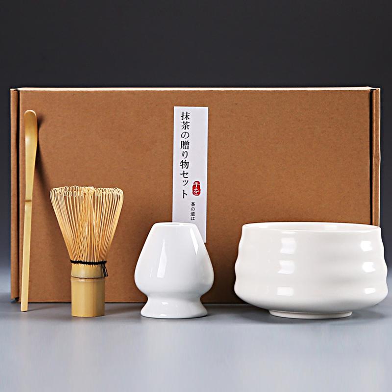 4 шт. Керамическая японская чаша для матча с ситечком Подарки Венчик для матча Ложка и подставка для чайной церемонии Чайная комната Доступно несколько вариантов