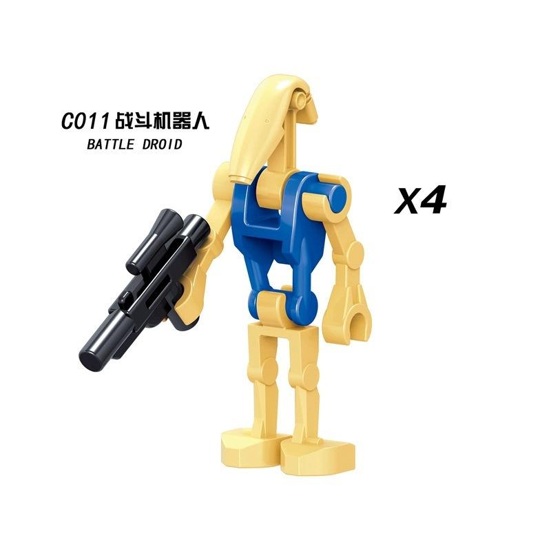 Space Wars Robot Battle Building Blocks Set - C009-014 Collectible Robot vs Minifigures Toy with Stickers