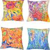 Home Decor Van Gogh-inspired Colorful Floral Pillow Covers Pattern Cushion Cover Suitable for Sofa Bedroom Car Pillow Cover