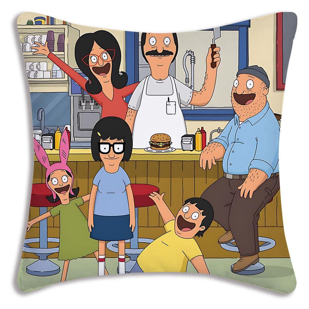 Мультяшные наволочки B-Bobs B-Burgers Мультяшные декоративные чехлы для дивана Домашние двухсторонние чехлы для подушек Короткий плюш Милые чехлы для подушек
