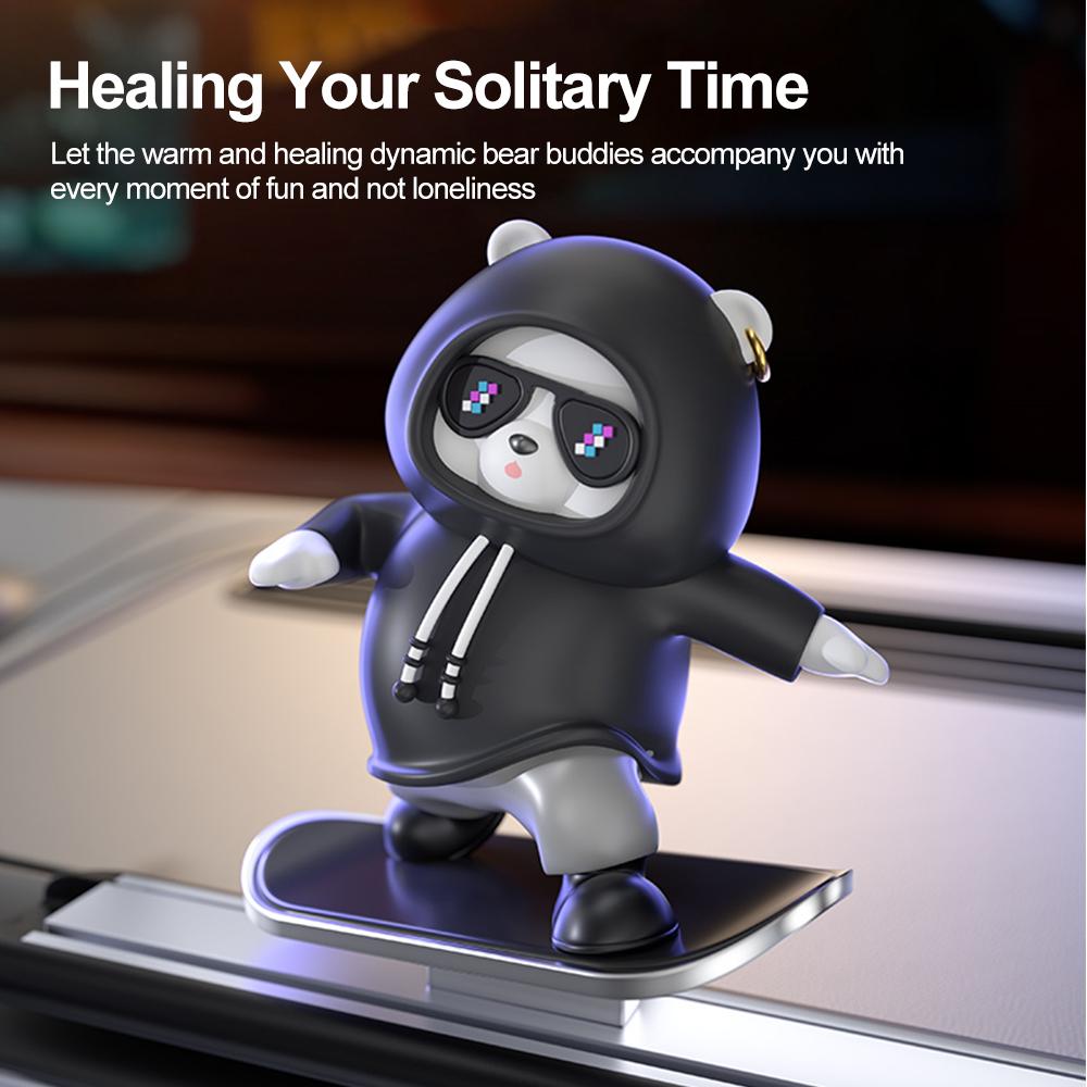 Украшения для приборной панели автомобиля Скейтборд Медведь Скользящий медведь Креативный автомобиль Мультфильм Украшение интерьера Аксессуары для интерьера