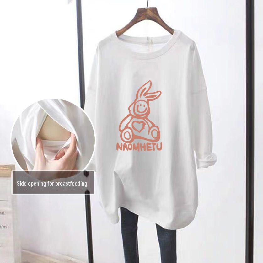 Maternity Long Sleeve Loose T-Shirts for Breastfeeding - Spring & Autumn Fashion