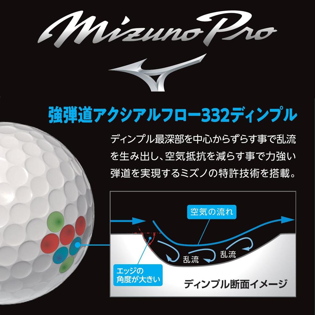MIZUNO Pro S White Golf 1 Dozen 5NJBT835 Balls, (12 Balls),