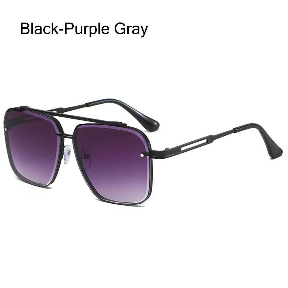 Big Metal Frame Gradient Sunglasses Classic Driving Oversized Square Sunglasses UV400 Protection Traveling Shades