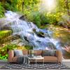 Natural Waterfall 3d Mural Sunshine Forest Waterfall Wallpaper Bedroom Living Room Wall Mural
