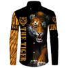 Cool Animal The Tiger 3D Print Men Shirts Long Sleeve Turn-down Collar Buttoned Shirt Casual Hip Hop Streetwear Cardigan Blouses