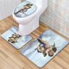Текстурированный туалетный трехсекционный напольный коврик, ванный трехсекционный ковер, придверный коврик