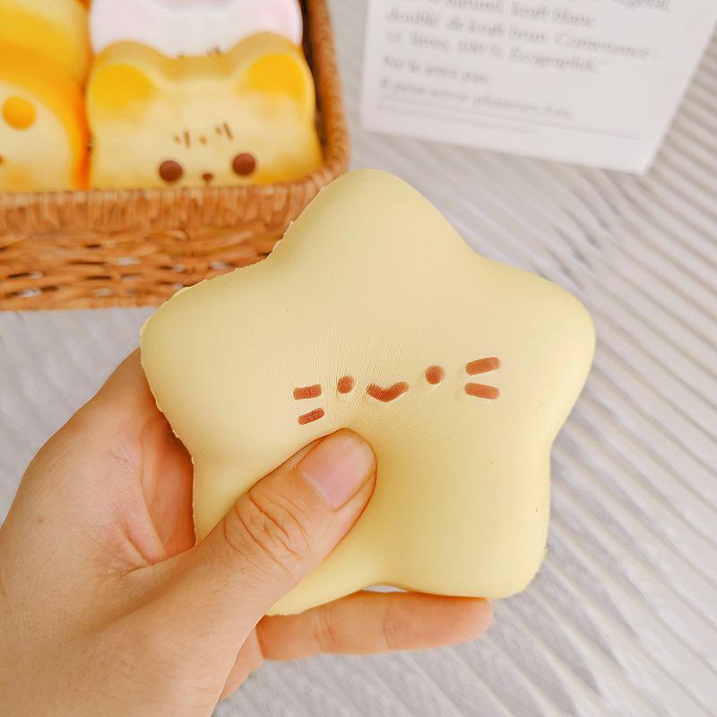 Kawaii Star Squeeze Toy Cute Star Slow Rebound Wet Soft Suction Finger Pinch Decompression Squishy Toy Stress Release Toys