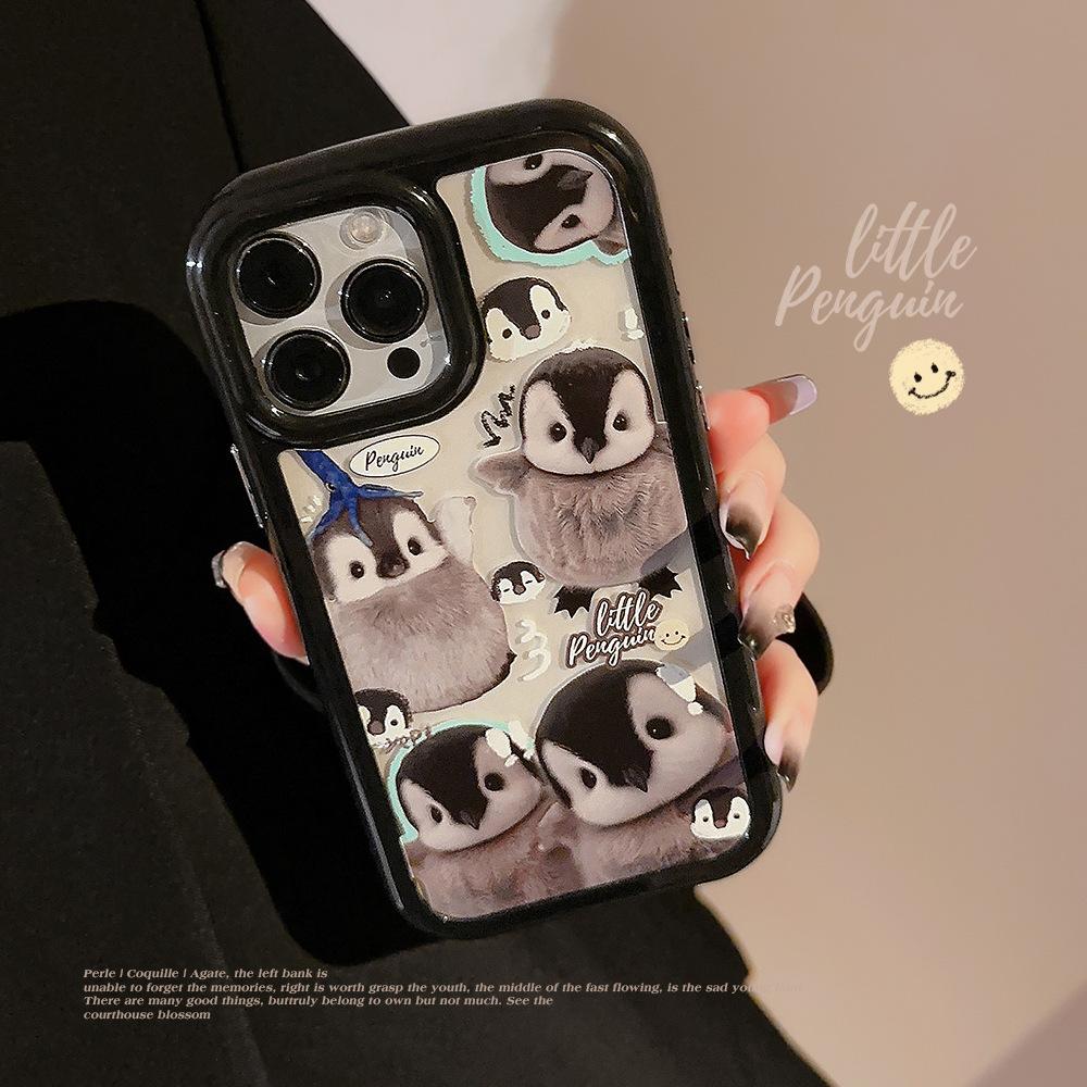 Penguin Illustration for 17Pro Max for Apple Phone Case for Iphone13 Cute Ins Magnetic 16 Acrylic 15