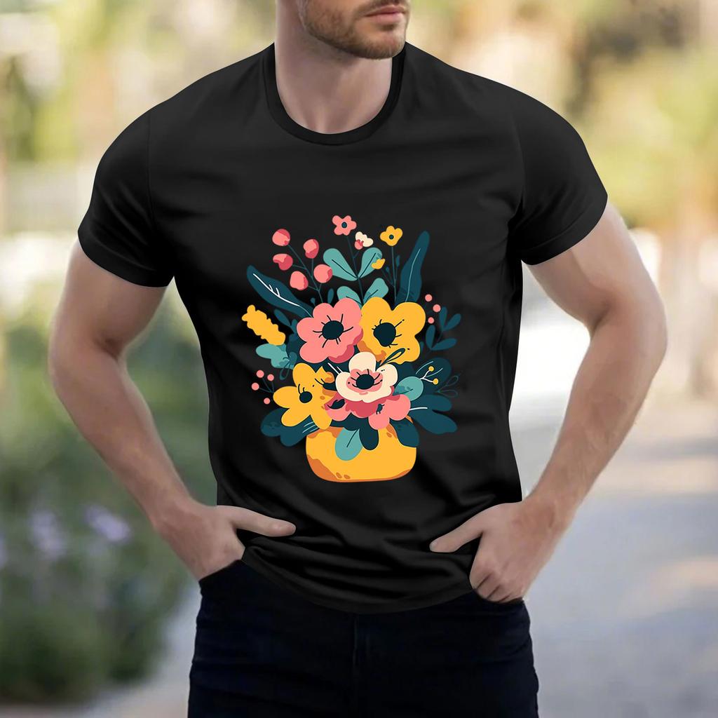 Men's Stand Collar Short Sleeve Shirt Loose Leisure Holiday Shirt Man