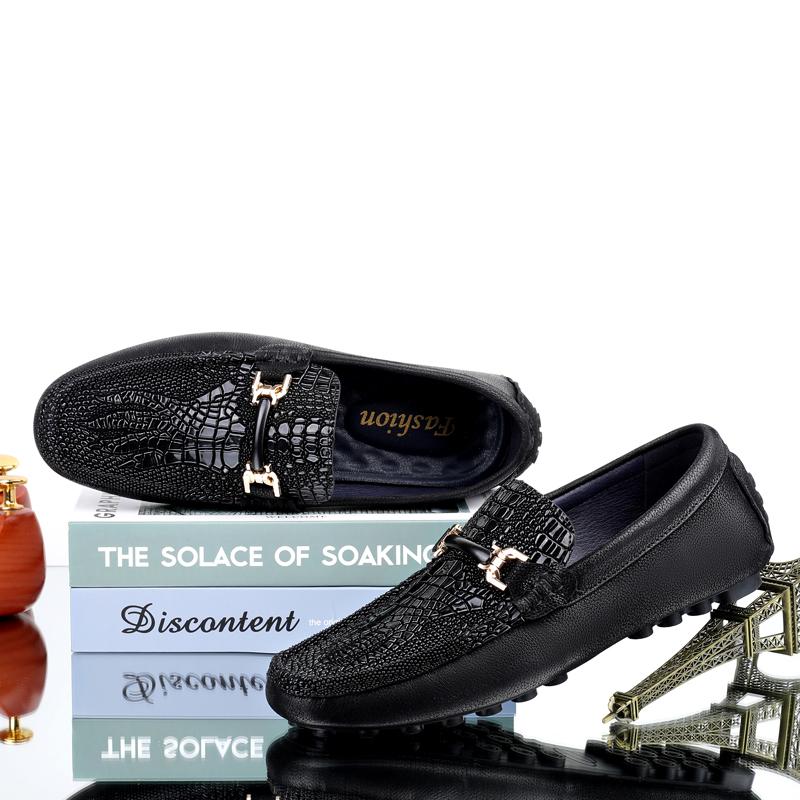 Мужская обувь Высококачественные мокасины Легкая мужская повседневная обувь Мокасины с крокодиловым узором Мужская обувь из натуральной кожи Zapatos Hombre