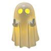 Resin Light-up Ghost Halloween Decor Little White Ghost Figurine Cute Glowing Ghost Statue for Home Table Tiered Tray Decor