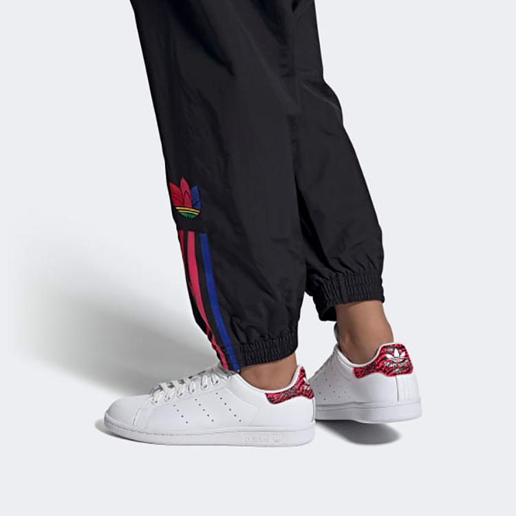 Adidas Originals Stan Smith Synthetic Leather Durable Low-Top Sneakers Women Sneakers White Red FY1714