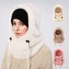 Plush Balaclava Hats Windproof Ear Protection Cap Cute One-piece Hat Scarf
