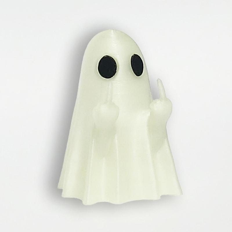 Светящийся средний палец, милая статуэтка призрака, маленькие страшные фигурки призраков, украшение для дома на Хэллоуин, украшение стола