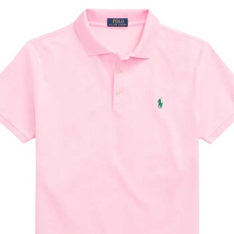Polo Ralph Lauren однотонный логотип вышитый Slim Fit повседневная рубашка поло с коротким рукавом мужские топы розовый MNPOKNI1N821189-650