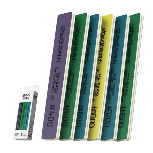 Stedi Sanding Sticks, Model Hobby Making Tool, Polishing Sanding Stick Tool for Gundam Repair, Plastic Models and Miniature Models, 6 Pieces (#400+#60