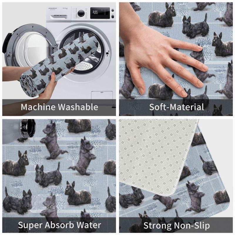Cute Scottish Terrier  Front Door Floor Entrance Mats Indoor Scottie Dog Bath Kitchen Doormat Toilet Carpet Rug Home Decoration