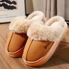 Fashion Non-slip Soft Flat Slides Women Indoor Mule Home Cotton Boots Women Slippers Winter Concise Warm Fluffy Shoes for Men and Women