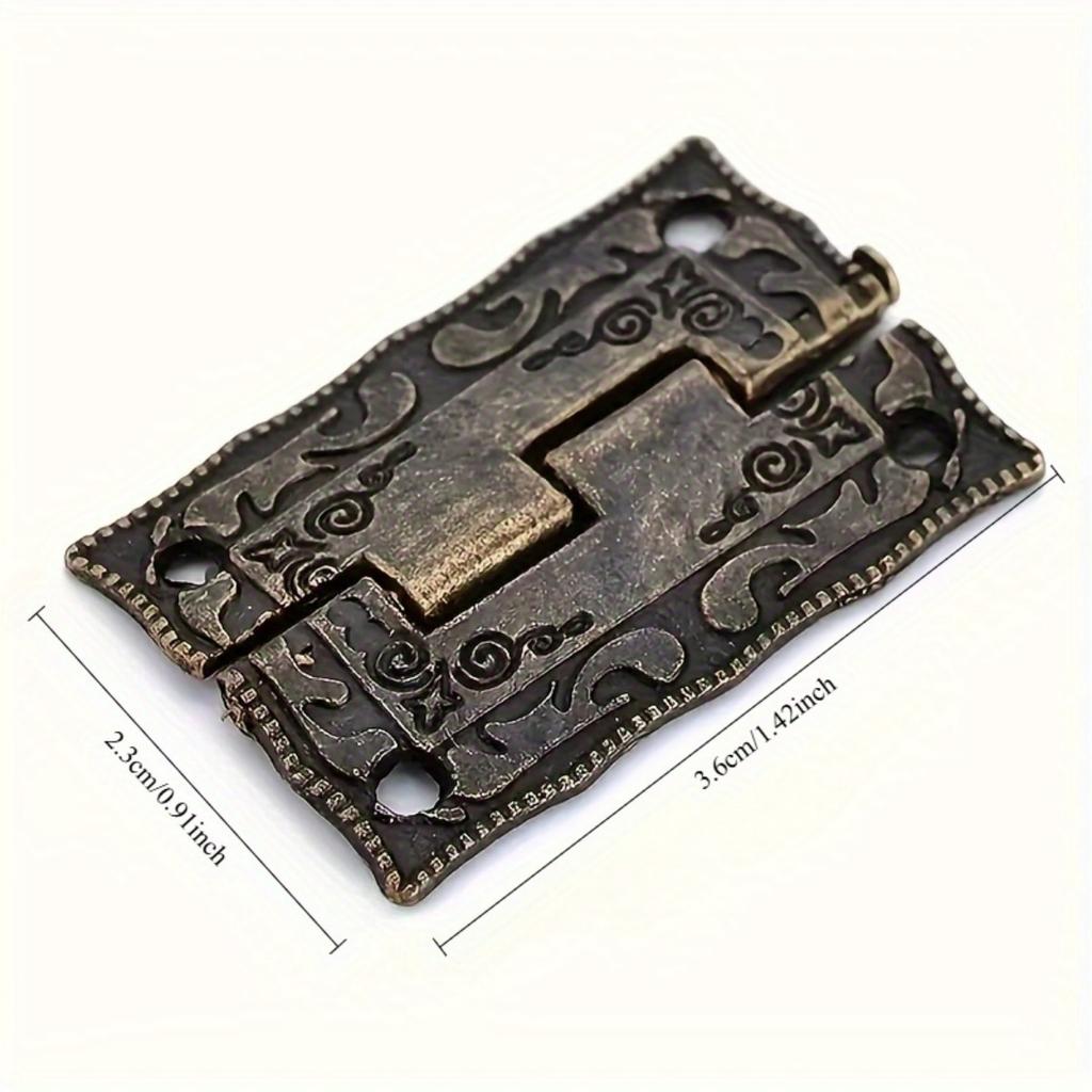 100 шт (20 петель и 80 винтов) Старинные бронзовые петли для дверец шкафов и декора ящиков, винтажные петли для шкатулок для драгоценностей, мебельная фурнитура.