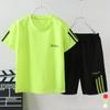 Kids Boys Summer Sweatsuit Short Sleeve T Shirt Shorts Set Striped 2Pcs Outfits