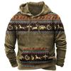 Зимняя мужская толстовка с капюшоном Harajuku Ethnic Wind Graphics Retro Clothes Pullover Shirt Casual Street Loose Casual Hoodie