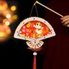 Chinese Style 2025 Snake Year Portable Lantern Traditional Cartoon New Year Luminous Lantern Wooden Spring Festival Supplies