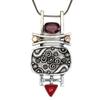 Rhodonite CoralGemstone Mother's Day Handmade Silver Jewelry Pendant  3.25"