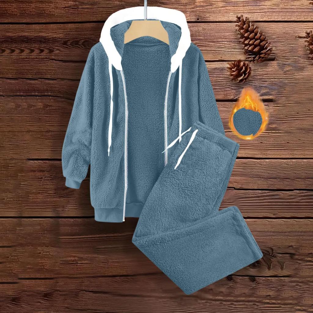 Women's Fashion Solid Color Long Sleeve Top Pants Casual Set