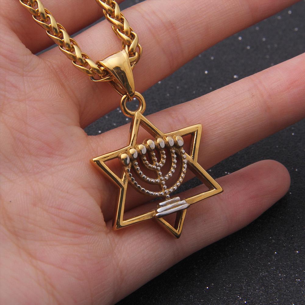 Ожерелье Звезда Давида для женщин и мужчин, иудаика, еврейская израильская вера, лампа, кулон на Хануку