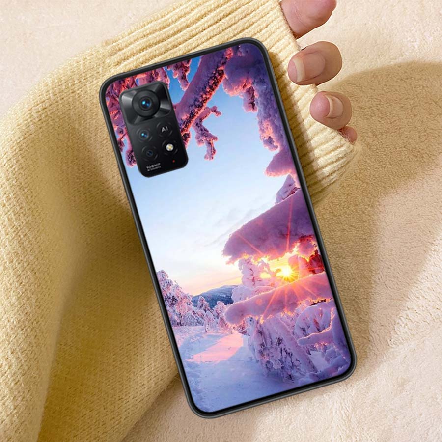 New Landscape Winter Light Snow Luxury Phone Case For Redmi 13C 14C Note 14 13 Pro Plus 5G Clear Capa 12 12C 10A 10C 10 9A 9C 9T