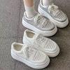Spot Thick-soled Heightening Little White Shoes Women's Spring 2025 New Small Woven Breathable Fashion Casual Board Shoes