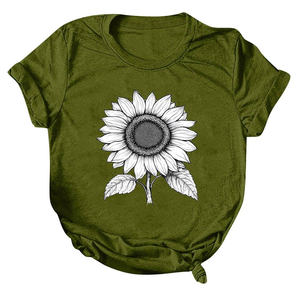 Женская модная повседневная футболка с круглым вырезом и принтом, пуловер с короткими рукавами, топ