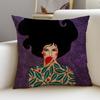 Stylish Fashion Abstract GirlS Cushion Cover Breathable and skinfriendly linen pillowcase square removable and washable cushion
